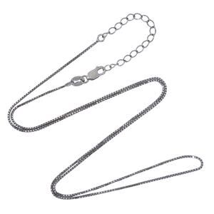 Box Chain Necklace | Italian Vintage Sterling Silver 925 | 18"-20"